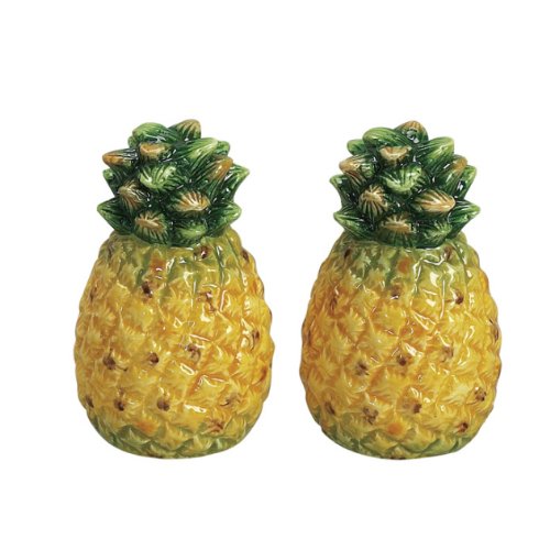 Tropical Pineapples Salt & Pepper Shakers Set