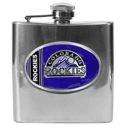 Colorado Rockies 6oz Stainless Steel Flask MLB Baseball (Available Engraved)