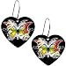 Handcrafted Black Heart Colorful Tribal Butterfly Earrings
