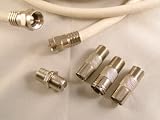 10m white universal satellite & aerial cable kit with satellite & coax adaptors