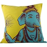 Yellow Ganesh Pillow Cover