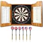 Trademark Solid Wood Dart Cabinet with Dartboard and Darts