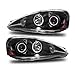 SPPC Projector Headlights Black Assembly Set (CCFL Halo) For Acura RSX - (Pair) Driver Left and Passenger Right Side Replacement Headlamp