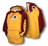 Washington Redskins Men's NFL Helmet Hoodie, Hooded Fleece Sweatshirt, Burgundy and Yellow