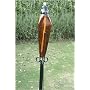72 Inch Amber Glass Outdoor Garden Tiki Torch