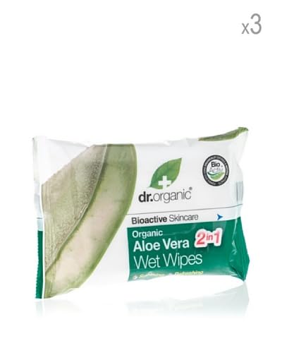 Dr Organic Set 3 Confezioni 20 Salviette Rinfrescanti Aloe Vera