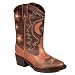 Roper Girls Brown Motion Light Moon Star Cowboy Boots Toddler Kids 9-3