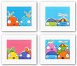 All the Gang-Prince and Princess-Two Boys-Two Girls Set by Bren Bataclan 8"x10" Art Print Poster
