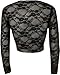 WearAll Women's Floral Lace Tie Up Long Sleeve Cardigan