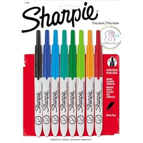 Sharpie Retractable Ultra Fine Point Permanent Markers, 8 Colored Markers(1742025)