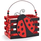 Adorable Ladybug With Hearts Wood Crate For Home Decor, Party Favor Or Decoration