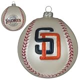 San Diego Padres Glass Baseball Ornament