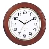 Chaney Instruments Solid Wood 12-Inch Wall Clock with Set  Forget Technology