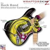 Alecias Swirl 01 Yellow WraptorSkinz Skin fits Rock Band Stratocaster Guitar for Nintendo Wii, XBOX