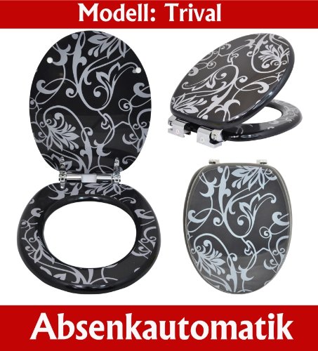 Wc Sitz Toilettendeckel Toilettensitz mit Absenkautomatik MDF 3D Design Trival WS38