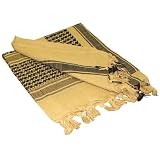 Tan/Black Shemagh Arab Keffiyeh Neck Scarf