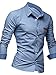 jeansian Men's Slim Fit Long Sleeves Casual Shirts 8615
