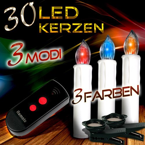LED02weiss/3F 30 LED Funk Lichterkette