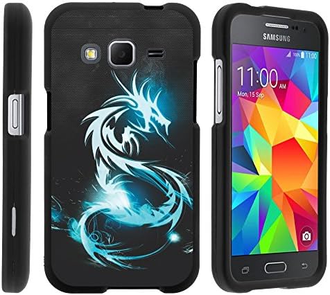 Samsung Galaxy Core Prime, Hard Snap On Protective Cover with Creative Graphic Image - White Dragon