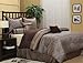 Nanshing Dionnne Queen 7-Piece Jacquard Comforter Set, Taupe/Chocolate
