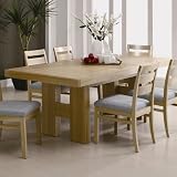 7pc Dining Table and Chairs Set in Light Ash Finish