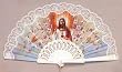 Religious Fan - Sacred Heart of Jesus - 19in. - Folding - Hand Made - Imported from Spain