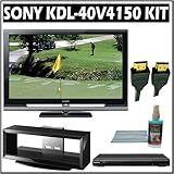 Sony Bravia V-Series KDL-40V4150 40-inch 1080P LCD HDTV + Sony DVD Player w/ TV Stand Accessory Kit