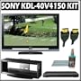 Sony Bravia V-Series KDL-40V4150 40-inch 1080P LCD HDTV + Sony DVD Player w/ TV Stand Accessory Kit