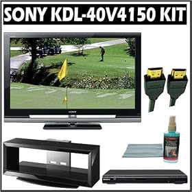 Sony Bravia V-Series KDL-40V4150 40-inch 1080P LCD HDTV + Sony DVD Player w/ TV Stand Accessory Kit