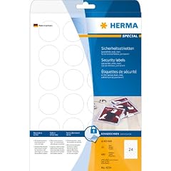 Herma Sicherheitsetiketten A4, 4234, �40 mm rund extrem stark haftend Folie matt 600 St�ck wei�
