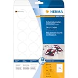 Herma Sicherheitsetiketten A4, 4234, �40 mm rund extrem stark haftend Folie matt 600 St�ck wei�