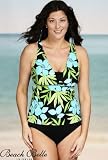 Beach Belle Botanica V-Insert Tankini Swimsuit - Plus Size Swimsuit Plus Size Swimsuit
