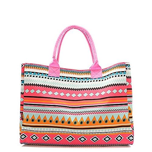 Handbag Inc Aztec Stripe Canvas Large Tote Bag Multi & Pink