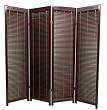 Burgandy Color Wood - 68" Shutter Folding Privacy Screen Room Divider w/ Blinds - 4 Panel Cherry