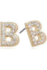 Goldtone Sparkle Initial Earrings