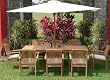 New 9 Pc Luxurious Grade-A Teak Dining Set - 94" Rectangle Table And 8 Stacking Arm Chairs [Model:WV2]