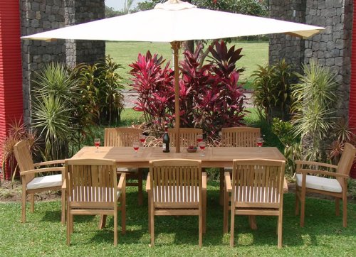 New 9 Pc Luxurious Grade-A Teak Dining Set - 94