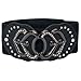 eVogues Plus Size Heart Rhinestone Accented Elastic Fashion Belt
