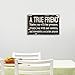 Adeco Decorative Wood Wall Sign Plaque A True Friend Home Decor Art with Inspirational - 13.8x8.7 Inches