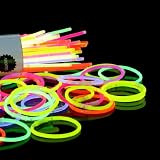 STRATA24© 100 x Tube Glow Stick Batons Fluo Lumineux MULTICOULEUR Bracelets Bar Touilleur 20cm avec connecteurs