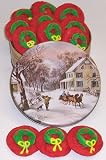 Scott's Cakes 1 lb. Wreath Christmas Sugar in a Classic Homestead Tin