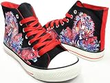 Mermaids! Black Red Hi Top Women's Vegan Sneakers