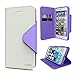 iPhone 6S Case, Cellto PU Leather Wallet Cover Stand and Reversible Magnetic Flap [Lifetime Warranty] Flip Cover for Apple iPhone 6 (2014) / iPhone 6S (2015) - White/Purple