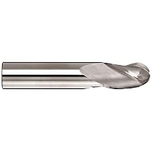 Melin Tool EMGS-B Solid Carbide Ball Nose End Mill, General Purpose, Uncoated (Bright) Finish, Single Cut, 3 Flutes