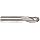 Melin Tool EMGS-B Solid Carbide Ball Nose End Mill, General Purpose, Uncoated (Bright) Finish, Single Cut, 3 Flutes
