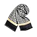 Charmeuse Satin Silk Scarf for Men (Black and White)