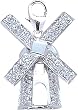 14k Gold Diamond Windmill Charm (1/10 cttw)