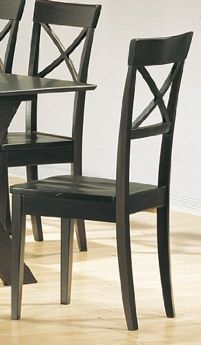 Childrens Toyshop  Kitchen & Housewares : Set of 2 Cross Back Design Cappucino Finish Dining Chairs