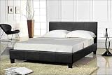 Prado Faux leather Double 4.6 Ft Bedstead in Brown Colour with foam Mattress