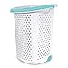 Home Logic 2.0-Bu. Rolling Laundry Hamper Container Bin Storage in White Features Pop-Up Handle, Hole Pattern for Ventilation, Built-in Wheels to Maneuver (1, White)
